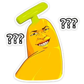 🍌 ??? pytanie, zdezorientowany, niepewny, myślenie, mem whatsapp sticker