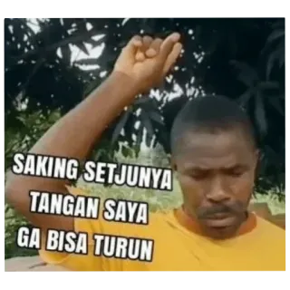 ☝ SAKING SETJUNYA TANGAN SAYA GA BISA TURUN telegram sticker