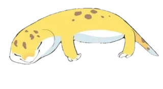 😴 Eidechse, gelb, schlafend, süß, Tier telegram sticker