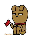 ✨ summonat Мультяшный пёс, Красный флаг, Коричневая собака, Анимированный telegram sticker