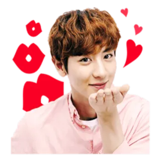 😘 kpop, asiático, coração, amor, beijo, beijo no ar, masculino, garoto telegram sticker