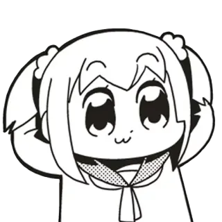 🙃 Popuko Pop Team Epic Popuko, Pop Team Epic, anime, manga, japanese, comedy, meme, parody telegram sticker