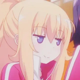 🖤 Anime Mädchen, arrogant, niedlich, Cartoon, blonde Haare, Anime telegram sticker