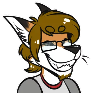 😄 Фурри, Антропоморфный, Мультфильм, Лиса, Персонаж, Очки, Иллюстрация telegram sticker
