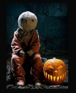 🎃 Sam Trick 'r Treat Halloween, Terror, Truco o trato, Sam, Calabaza, Miedo, Película whatsapp sticker