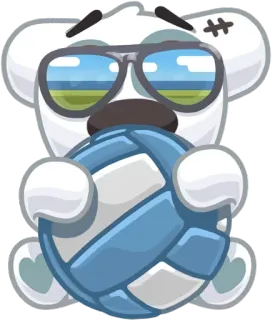 ⚽ Volleyball, Ours, Sport, Mignon, Animal, Dessin animé telegram sticker