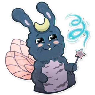 🌟 กระต่าย, นางฟ้า, เวทมนตร์, น่ารัก, แปลก, การ์ตูน, สติกเกอร์, ประกาย whatsapp sticker