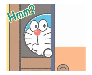 💬 Doraemon Hmm? anime, mèo, robot, hoạt hình telegram sticker
