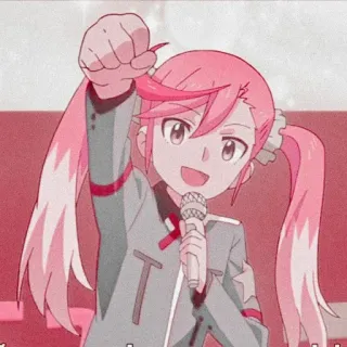 🌸 anime, character, girl, microphone, idol, pink hair telegram sticker