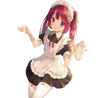 ☕ Anime, Maid, Mädchen, Süß, Kawaii, Tee telegram sticker
