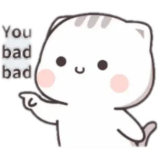 😒 You bad bad cat, cartoon, bad, cute telegram sticker