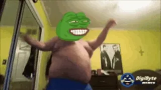 🐒 Pepe the Frog DigiByte Meme, Internetkultur, Frosch, Tanzen whatsapp sticker