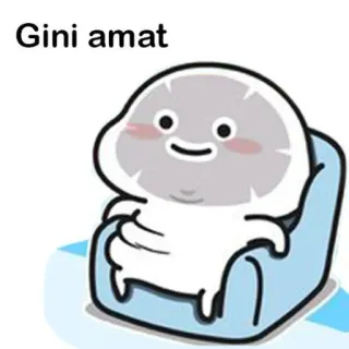 🌝 Gini amat 만화, 앉아있는, 의자, 귀여운, 표정 telegram sticker