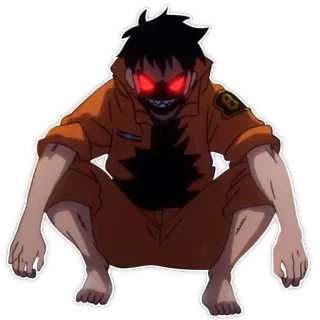 😈 Shinra Kusakabe Fire Force anime, fire force, shinra kusakabe, demon, firefighter telegram sticker