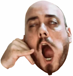 🤤 hombre, cara, gracioso, meme, expresión, boca abierta whatsapp sticker