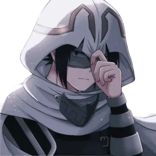 😓 Anime, Charakter, Kapuze, Maske, Mystery, Kunst telegram sticker