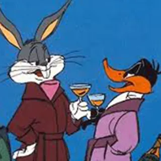 🍸 Bugs Bunny Dessin animé, Lapin, Canard, Vin, Drôle, Toast telegram sticker