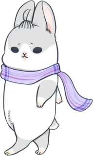 💨 królik, zajączek, szalik, słodki, zwierzę, kreskówka telegram sticker