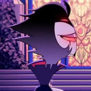 🌠 Stolas Helluva Boss animierter Charakter, Eule, Dämon, Cartoon, Aufkleber, Helluva Boss, Stolas telegram sticker