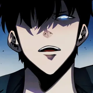 🧬 Sung Jinwoo Solo Leveling anime, manhwa, solo leveling, sung jinwoo, dark fantasy, character portrait telegram sticker