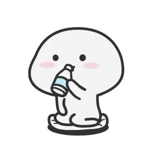 😙 cartoon, drinking, bottle, cute, character telegram sticker