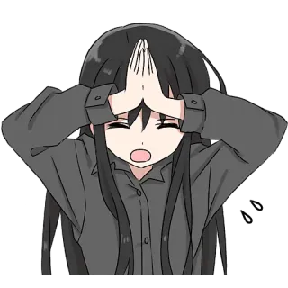 🙏 Anime, Cartone animato, Ragazza, Triste, Arrabbiata, Piangendo telegram sticker