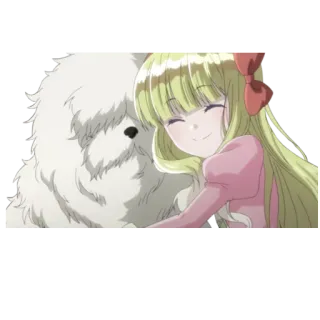 😊 Animé, Chien, Dessin animé, Fille, Enfant, Joyeux whatsapp sticker