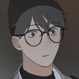 🧸 Animé, Dessin animé, Homme, Lunettes, Portrait telegram sticker