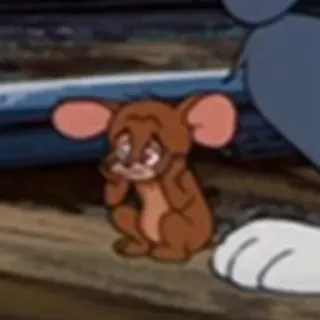 😷 Jerry Mouse Tom and Jerry cartoon, muis, Jerry, verdrietig, animatie whatsapp sticker