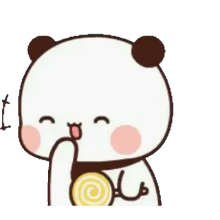 😄 Панда, Милый, Леденец, Каваий, Мультфильм, Животное telegram sticker
