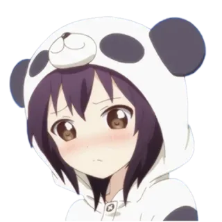 😳 アニメ, 女の子, パンダ, パーカー, かわいい telegram sticker