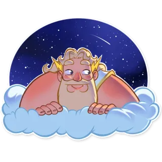 🌚 Zeus greek, god, clouds, stars, mythology telegram sticker