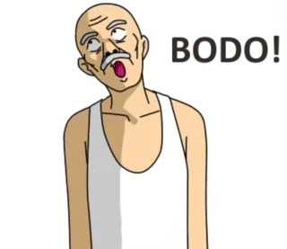 😜 BODO! Dessin animé, Homme, Offensant, Expression telegram sticker