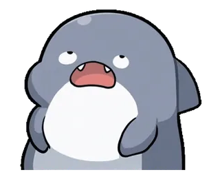 ⭐ dolphin, animal, cartoon, cute, fish, mammal whatsapp sticker