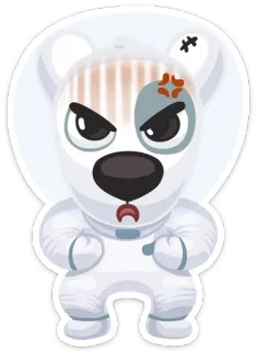 😠 Cartone animato, Arrabbiato, Orso, Personaggio, Arte digitale telegram sticker