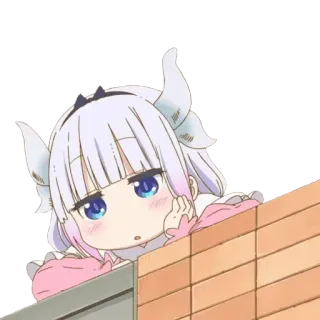 😐 Kanna Kamui Miss Kobayashi's Dragon Maid anime, dragon, kawaii, cute, kanna kamui, miss kobayashi's dragon maid telegram sticker