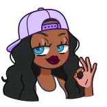 👌 girl, woman, ok, hand gesture, cartoon telegram sticker