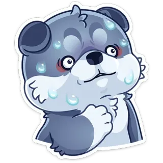 😥 kartun, hewan, anjing, gugup, takut, keringat telegram sticker