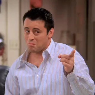 🎃 Joey Tribbiani Friends série tv, friends, joey, joey tribbiani, apontando telegram sticker