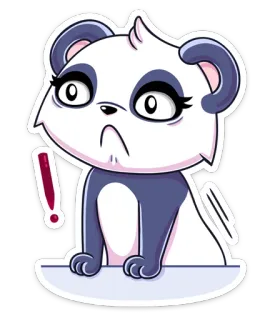 ☹️ Panda, Lucu, Kartun, Binatang, Stiker whatsapp sticker