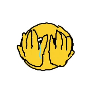 🙈 emoji, chorando, triste, facepalm, emoção, amarelo telegram sticker