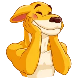 ☺️ canguro, animal, dibujos animados, lindo, feliz, sonriente telegram sticker