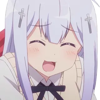 🙈 anime, dziewczyna, słodkie, uśmiech, szczęśliwy telegram sticker