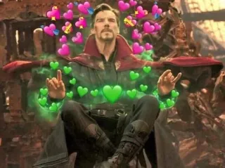 ❤️ Doctor Strange Marvel ドクターストレンジ, マーベル, 中指, ハート telegram sticker