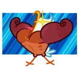 😠 kreskówka, kurczak, mięsień, silny, napinanie, śmieszne telegram sticker