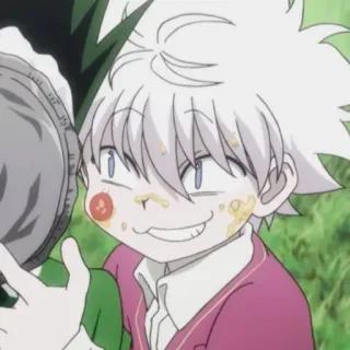 ⚡️ Killua Zoldyck Hunter x Hunter Аниме, Киллуа, Смешной, Милый, Hunter x Hunter, Еда, Мультфильм telegram sticker