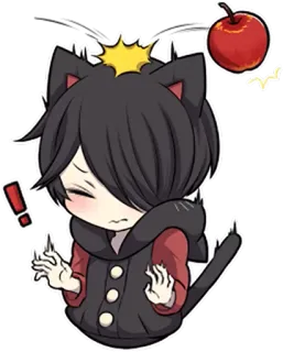 🍎 애니메이션, 고양이, 사과, 스티커, 만화, 귀여운 telegram sticker