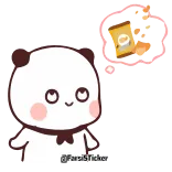 😋 @FarsiSticker panda, fofo, kawaii, lanche, doce telegram sticker