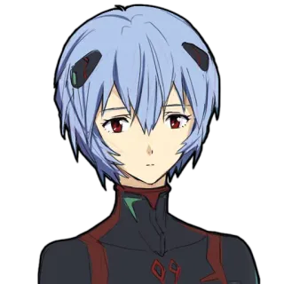 🙁 Rei Ayanami Neon Genesis Evangelion Anime, Evangelion, Rei Ayanami, Personnage, cheveux bleus, Série TV telegram sticker