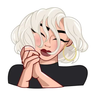🤗 Frau, Porträt, blond, Ohrringe, Schmuck, weiblich telegram sticker